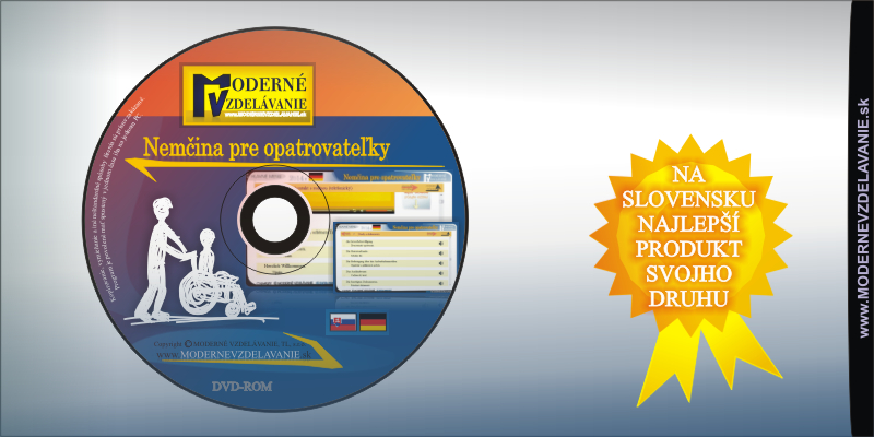 Nemčina pre opatrovateľky DVD; s videolekciami; Videolekcie nemeckého jazyka; konverzácia pre opatrovateľky; rýchlokurz nečiny